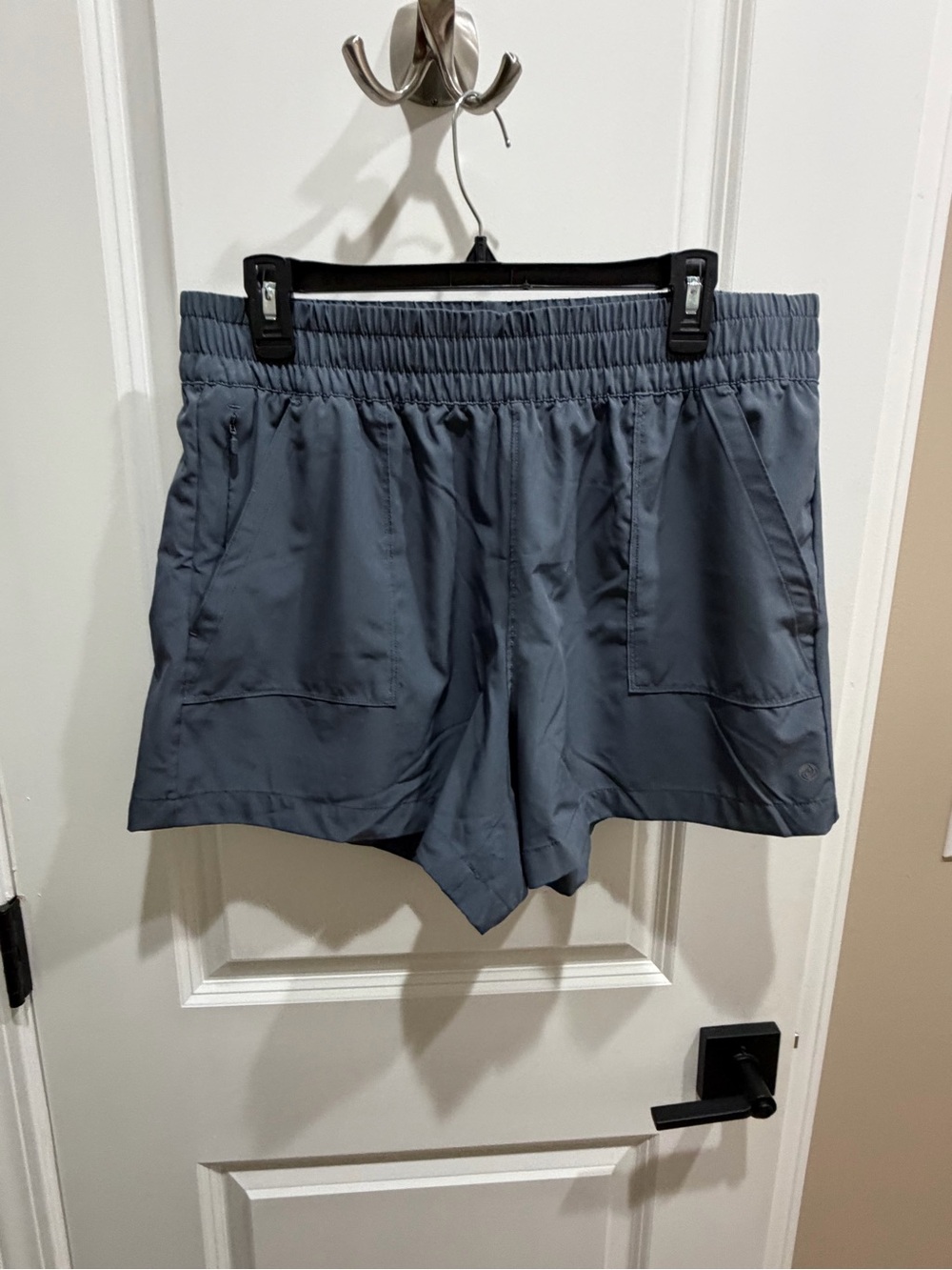 Apana Slate Blue Elastic-Waist Athletic Shorts